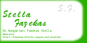 stella fazekas business card